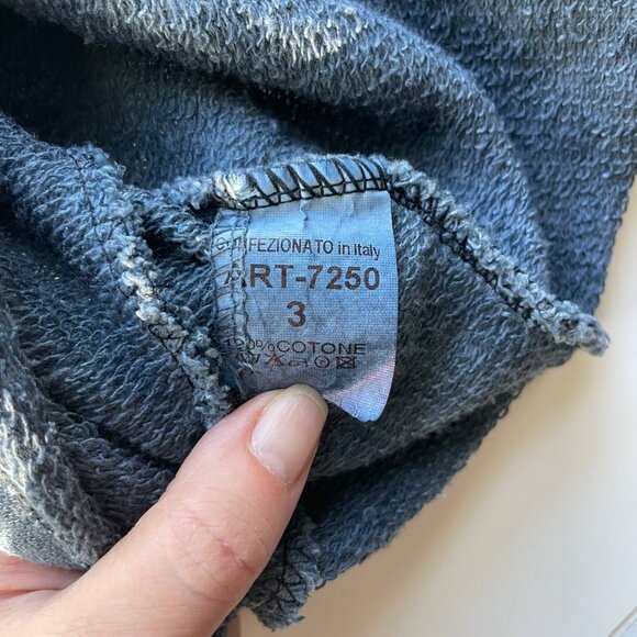 Distressed Raw Hem Womens Top Cotton Long Sleeve Made In Italy Size 3 Relaxed - Picture 4 of 8